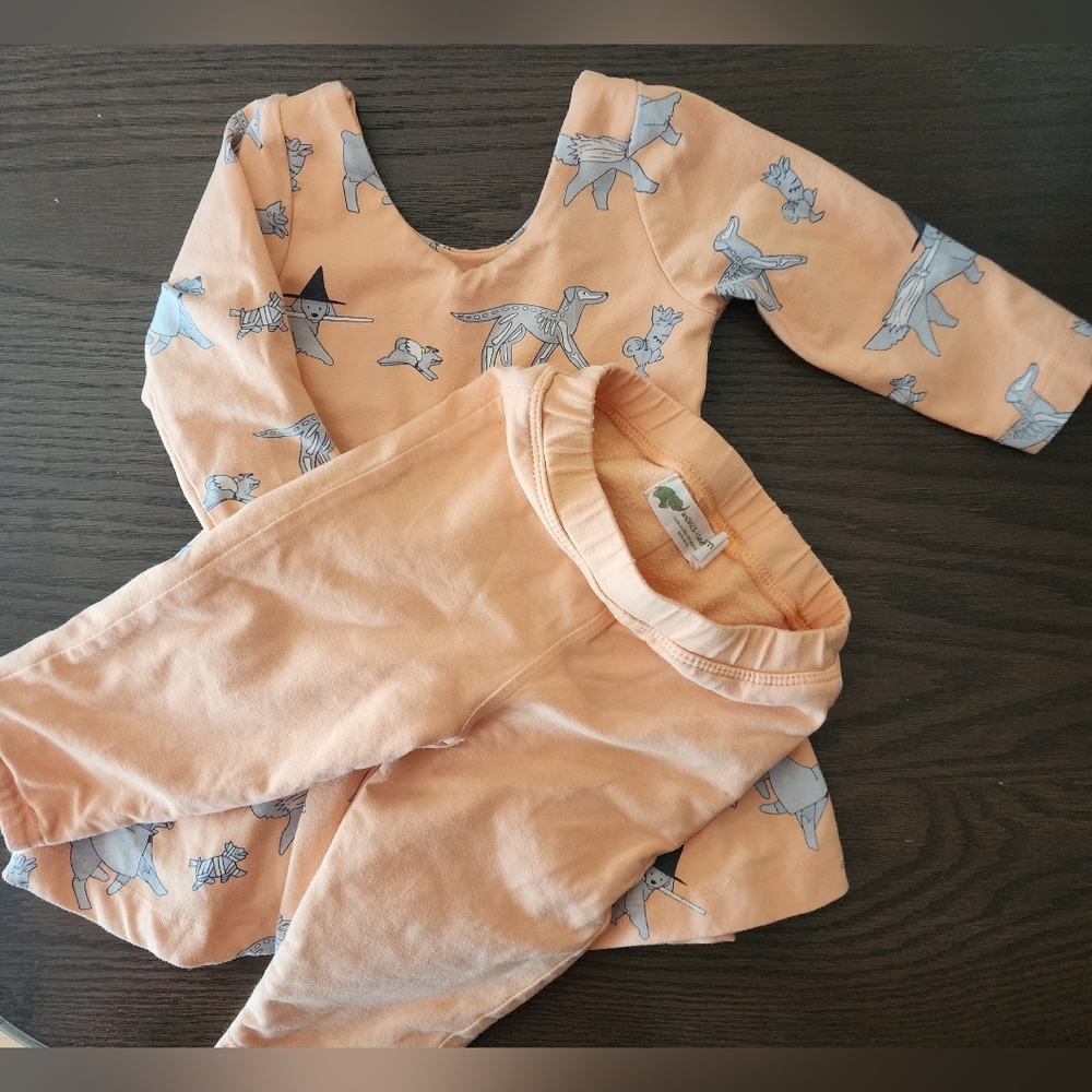 Halloween monica + andy 6-12 m skater dress with leggings 9-12 m organic cotton